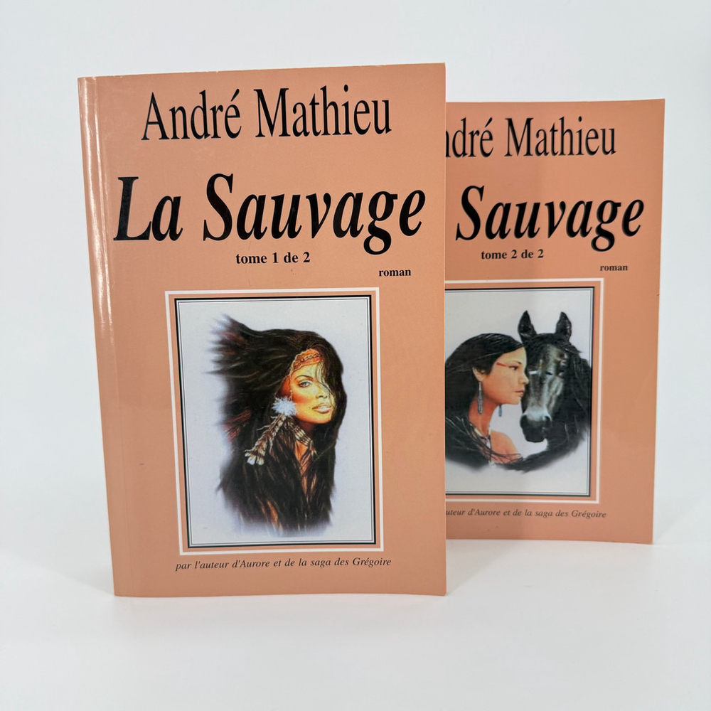 two-volume set of "La Sauvage" by André Mathieu paperback